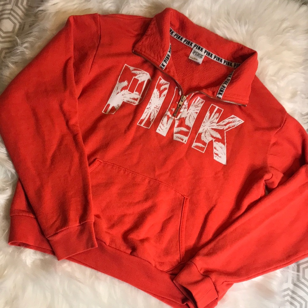 PINK 1/4 zip sweatshirt